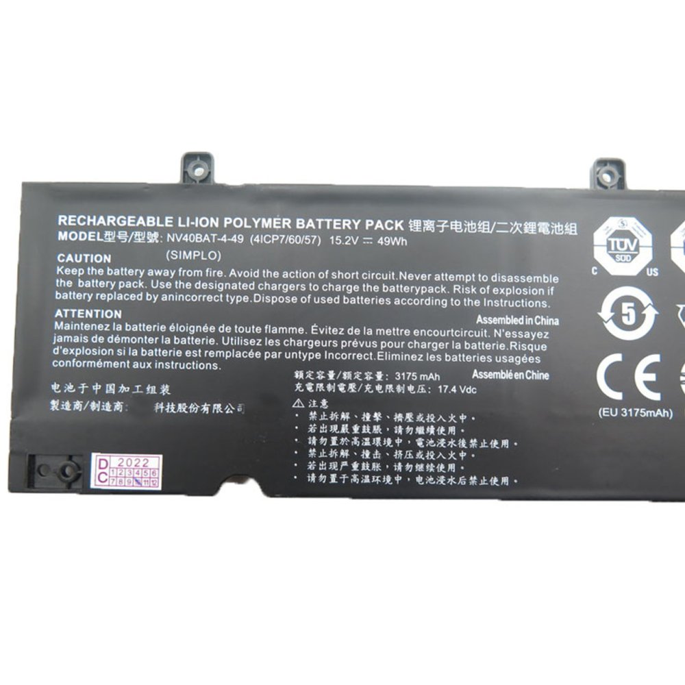 Original Batería Clevo 6-87-NV40S-41B01 3175mAh 49Wh