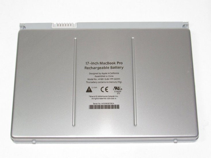 68Wh Batería Apple MacBook Pro 17 MA611*/A - Haga un click en la imagen para cerrar