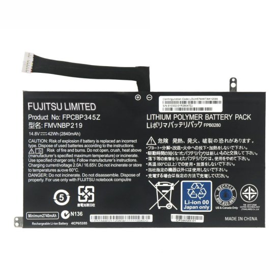 Original Batería Fujitsu FMVNBP219 2840mAh 42Wh - Haga un click en la imagen para cerrar