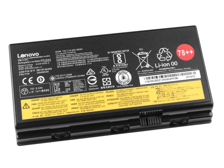 Original 6400mAh 96Wh Batería Lenovo ThinkPad P71 20HK0005GE - Haga un click en la imagen para cerrar