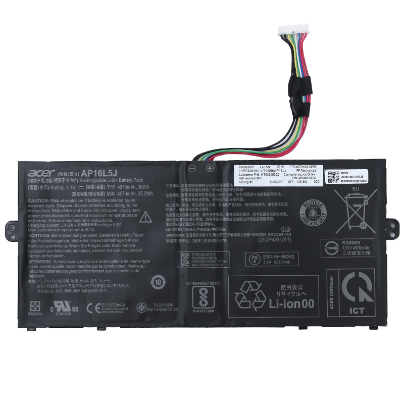 4670mAh 36Wh Batería Acer Switch 3 SW312-31P-P16H