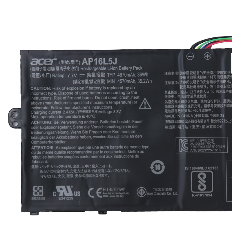 4670mAh 36Wh Batería Acer Switch 3 SW312-31P-P16H