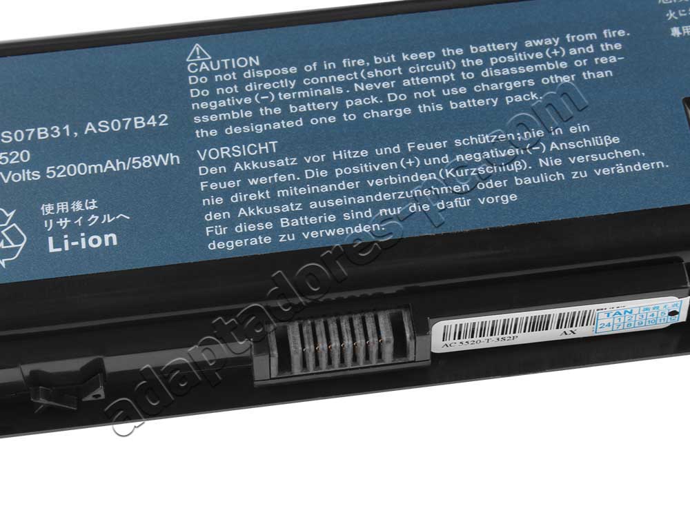 4400mAh 48Wh Batería Acer AS07B32 AS07B41 AS07B42