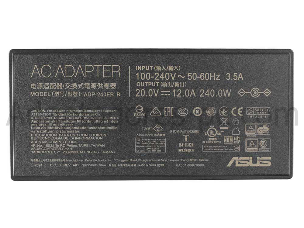 Original 240W Asus ADP-240EB B ADP-240EB BA(6.0mm*3.7mm) AC Adaptador Cargador