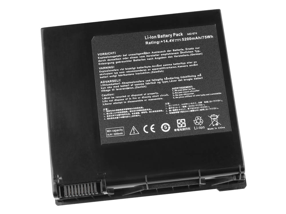 5200mAh Asus A42-G74 Batería