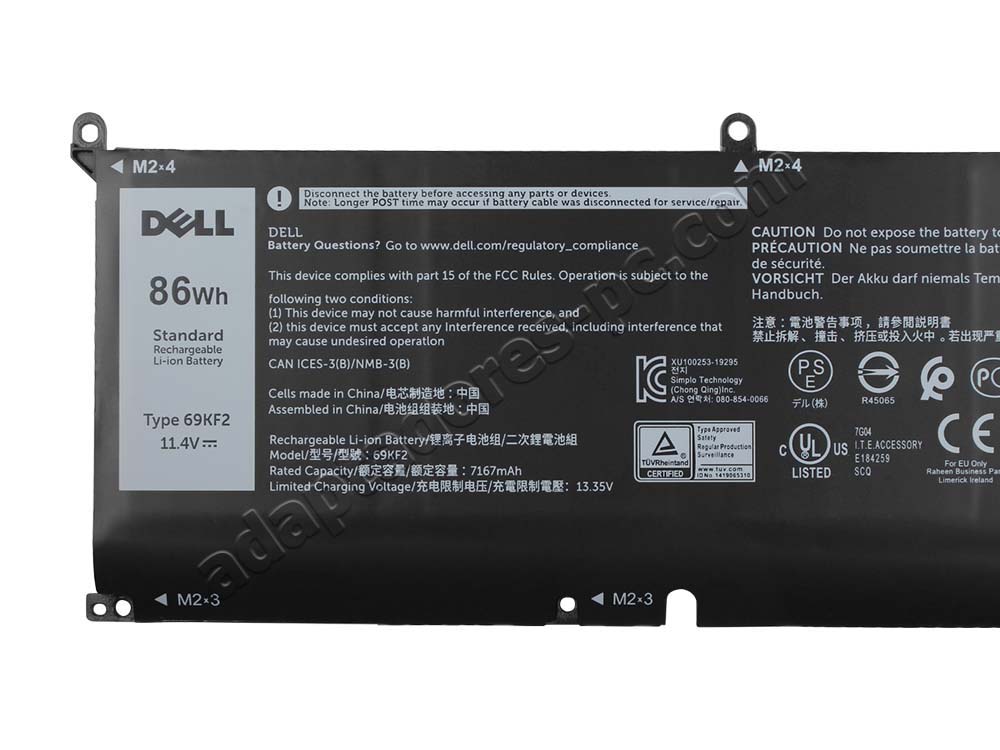 Original 7167mAh 86Wh Batería Dell Precision 5550 P91F001