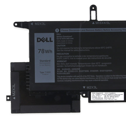 Original 6500mAh 78Wh Batería Dell 02K0CK 0C76H7 7146W