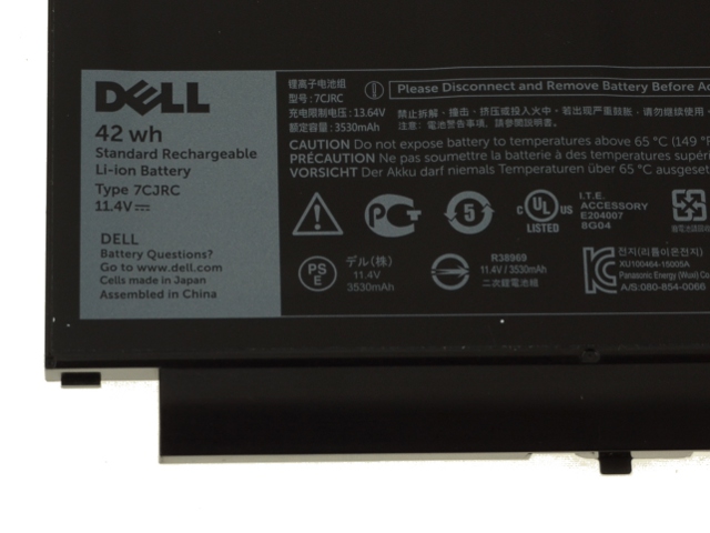 Original 3530mAh 42Wh Batería Dell Latitude E7470-3K0DN