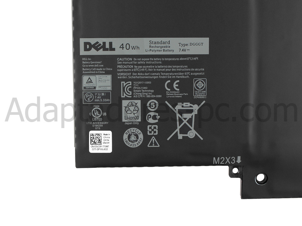 5400mAh 40Wh Batería Dell 0DGGGT DGGGT GF5CV