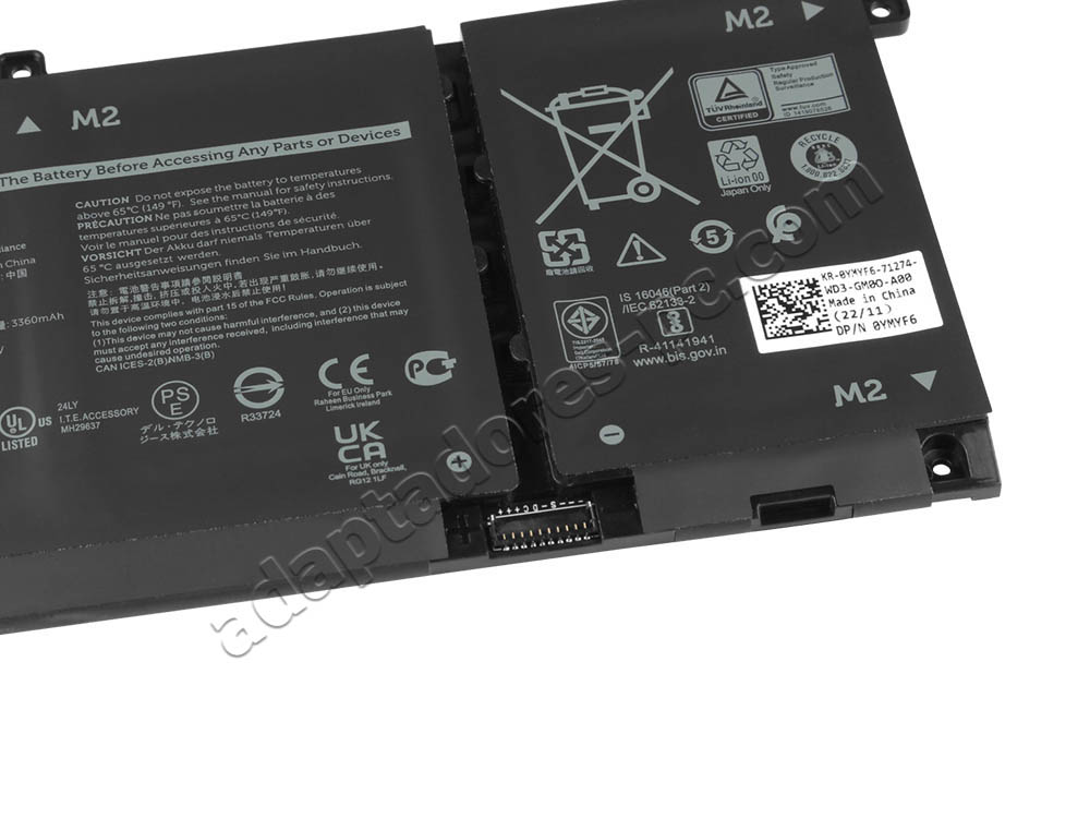 Original 3530mAh 53Wh Batería Dell Inspiron 14 5405