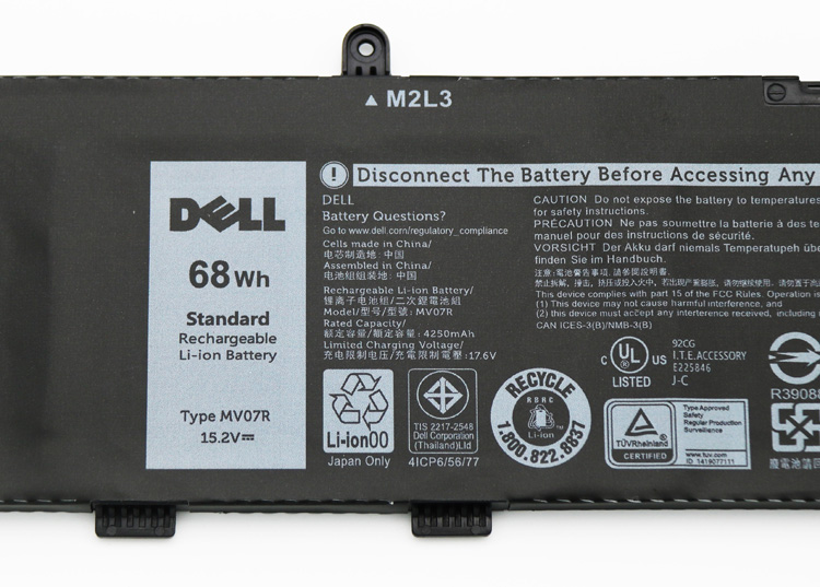 Original 4255mAh 68Wh Batería Dell 72WGV MV07Rl W5W19