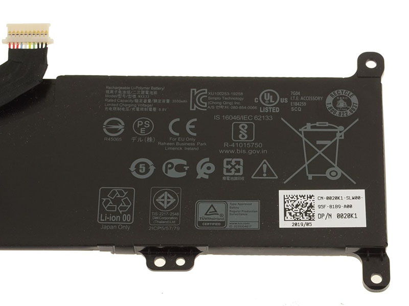 Original Batería Dell 0020K1 MJMVV NXX33 3500mAh 28Wh