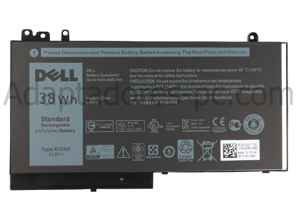 Original 38Wh Batería Dell Latitude 14 E5450 P48G001