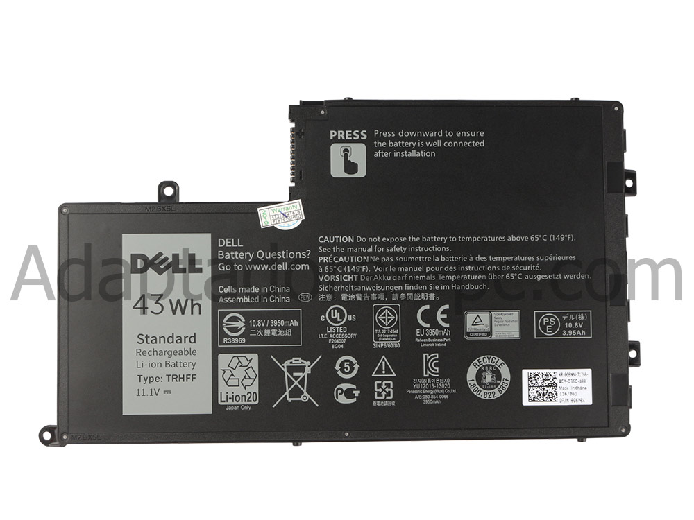 Original 43Wh 3800mAh Batería Dell 7P3X9 07P3X9