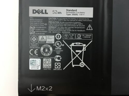 52Whr Batería Dell JD25G RWT1R XPS 13 9343 P29G004