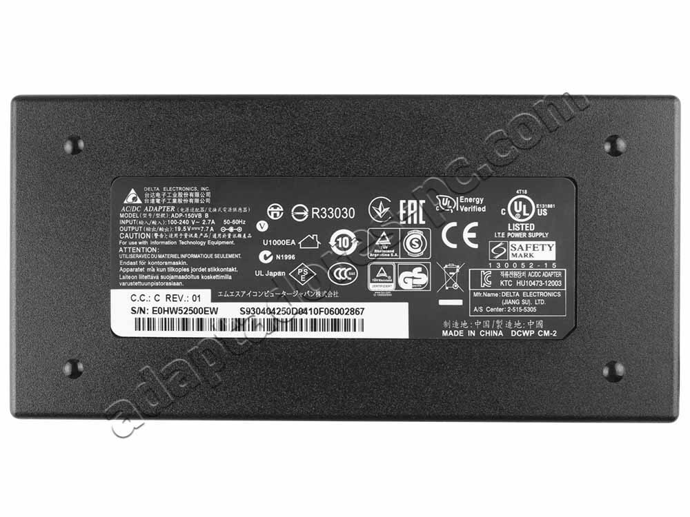 150W MSI S930404490D10S93-0404310-C54 AC Adaptador Cargador