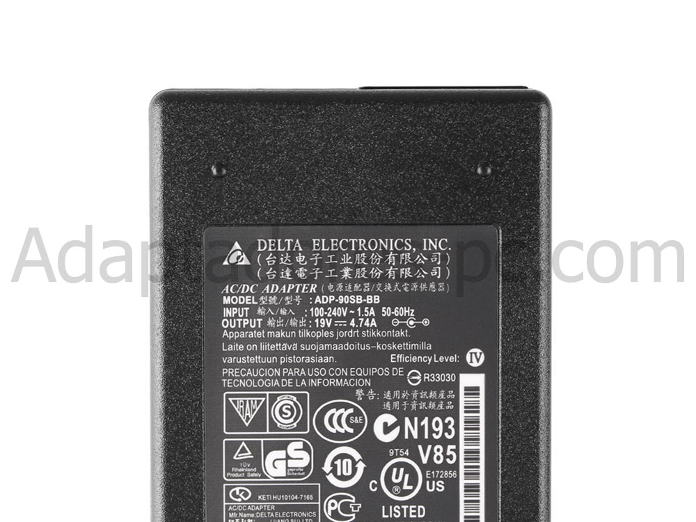 Original 90W AC Adaptador Cargador Clevo W651SF W670SFQ W651SZ W650SF