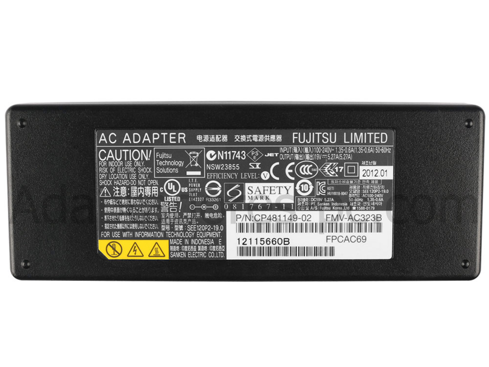 Original 100W Fujitsu 34005858 34023361 AC Adaptador Cargador