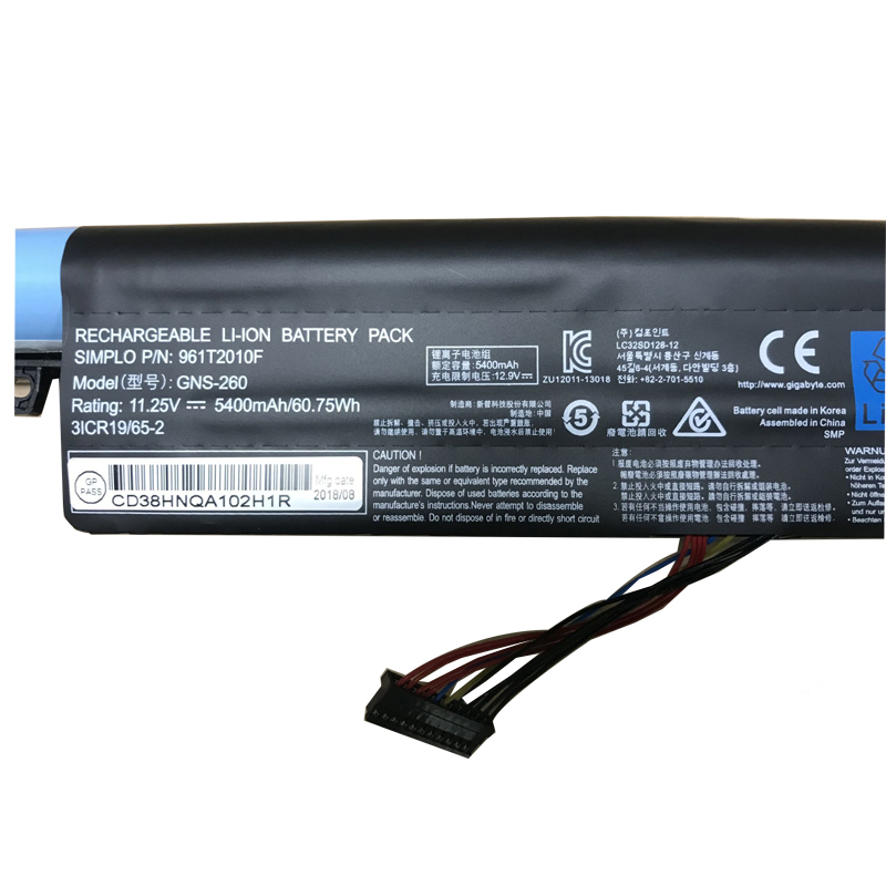 Original Batería Gigabyte 961T2010F 5400mAh 60.75Wh