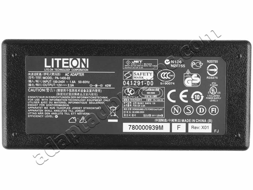 12V AC Adaptador Cargador Lenco TFT-1026