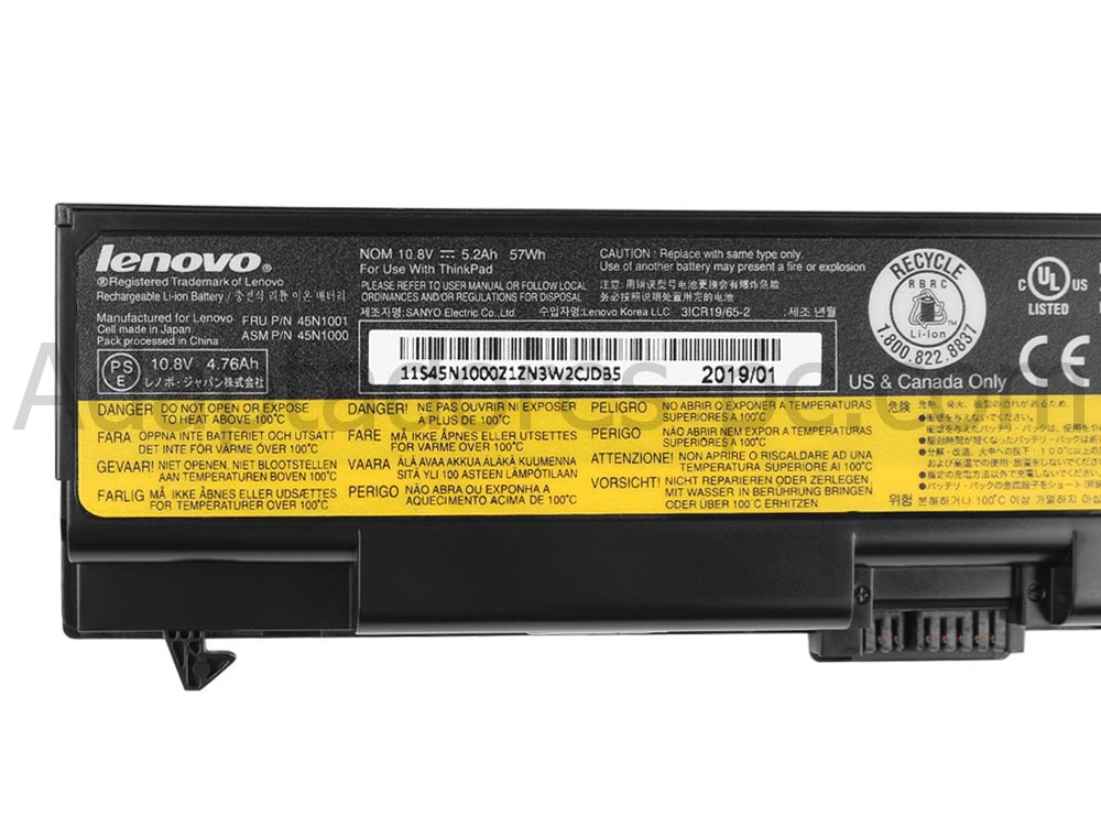 Original 5200mAh 57Wh Batería Lenovo ThinkPad L412 (0585-6ZU)