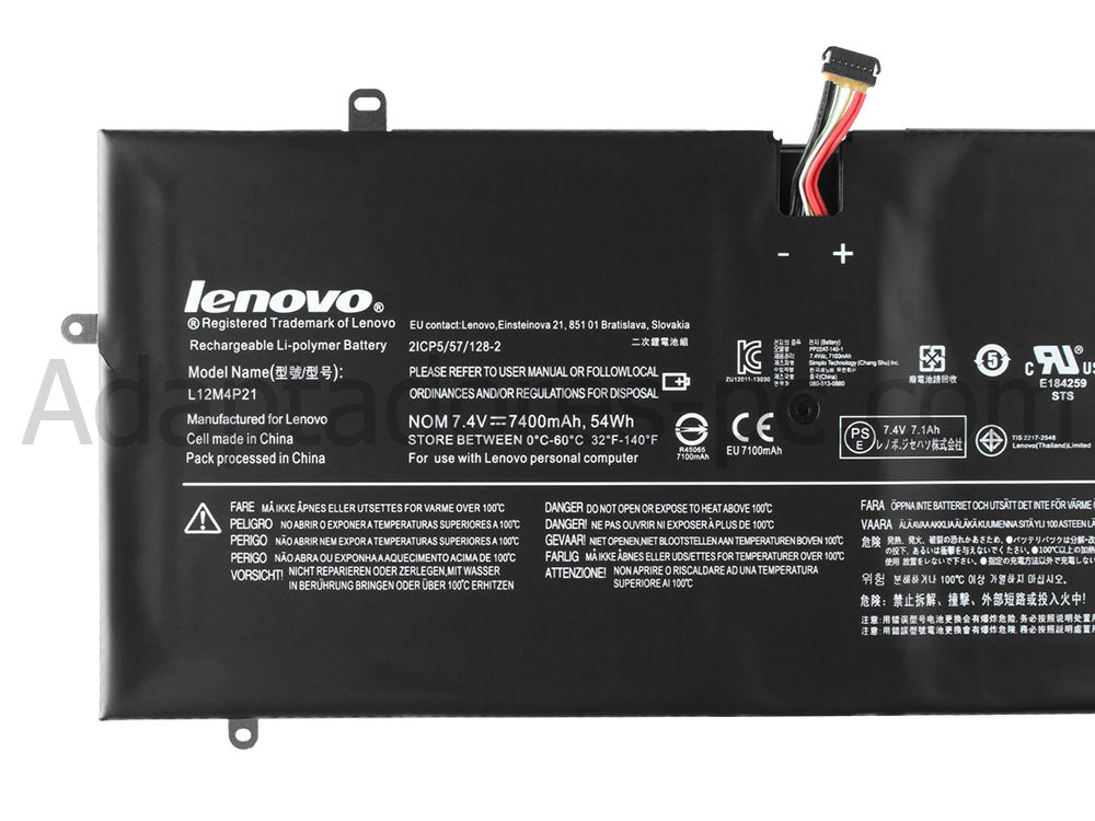 54Whr Lenovo 121500156 L12M4P21 Original Batería