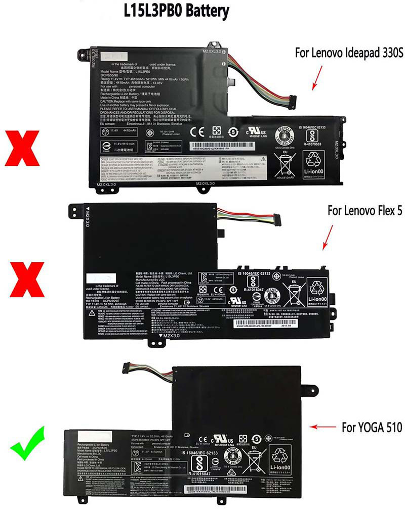 Original 52.5Wh 4610mAh Lenovo Yoga 510-15ISK 80S8 Batería