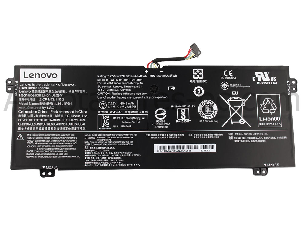 Original 6268mAh 48Wh Batería Lenovo 5B10M52738