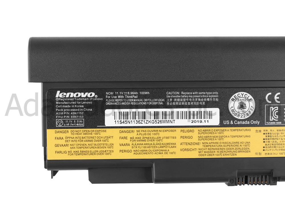 Original 100Wh Batería Lenovo 45N1159 45N1160