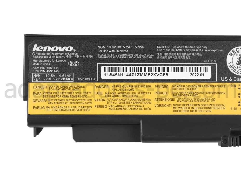 Original 5200mAh Batería Lenovo 45N1153 45N1158