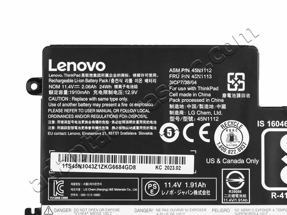 24Whr Batería Lenovo ThinkPad T450 20BU 20BV