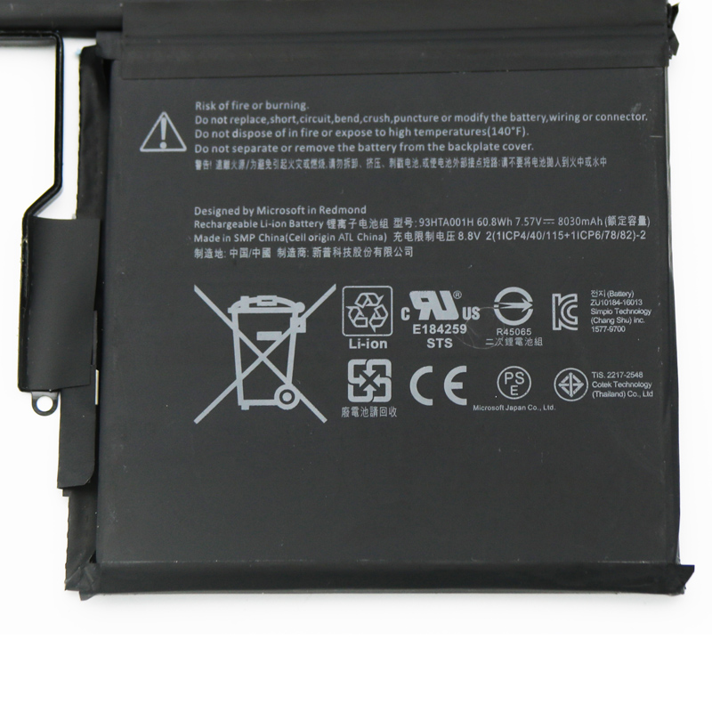 Original Batería Microsoft G3HTA001H 93HTA001H 8030mAh 60.8Wh