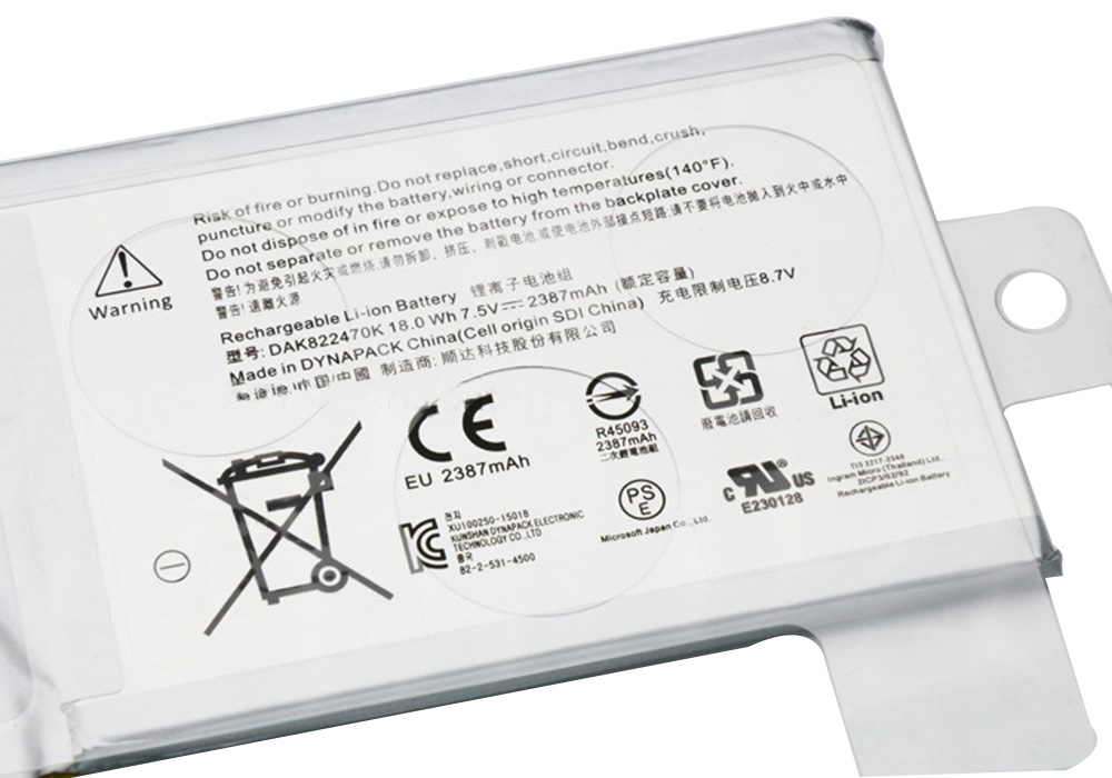 Original Batería Microsoft Surface Book 1 CR7 2387mAh 18Wh