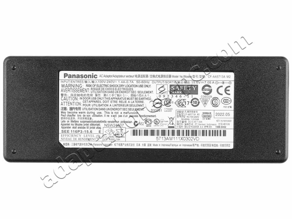 110W AC Adaptador Cargador Panasonic Toughbook CF-54C0070BA CF-54MK1