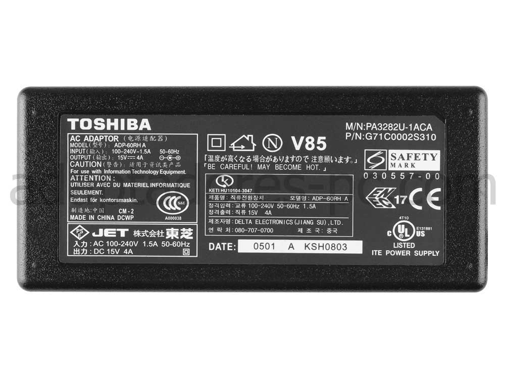 60W Toshiba Satellite 2415-SP203 2415-SP205 AC Adaptador Cargador