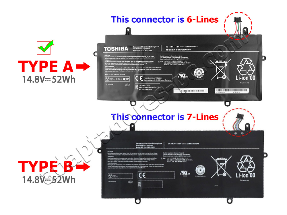 52Whr Batería Toshiba Portege Z30-A Z30T-A Z30-A-12U Z30-A-13X